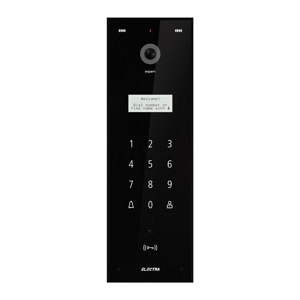 Videointerfon de exterior Electra Expert VPE.0BS03.ELBTL, 800 TVL, 255 apartamente, tastatura touch iluminata, acces prin card RFID, aparent Videointerfon de exterior Electra Expert VPE.0BS03.ELBTL, 800 TVL, 255 apartamente, tastatura touch iluminata, acces prin card RFID, aparent