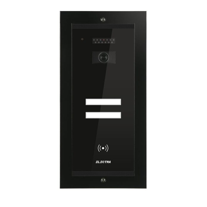 Videointerfon de exterior Electra Smart VPM.2FR02.ELB04, RFID, 2 familii, ingropat, 4 fire Videointerfon de exterior Electra Smart VPM.2FR02.ELB04, RFID, 2 familii, ingropat, 4 fire