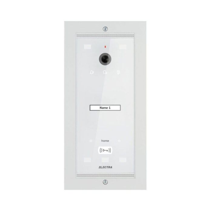 Videointerfon de exterior Electra Urban VPM.01F03.ELWH4, 1 familie, ingropat, 800 TVL, LED-uri albe, RFID, alb Videointerfon de exterior Electra Urban VPM.01F03.ELWH4, 1 familie, ingropat, 800 TVL, LED-uri albe, RFID, alb