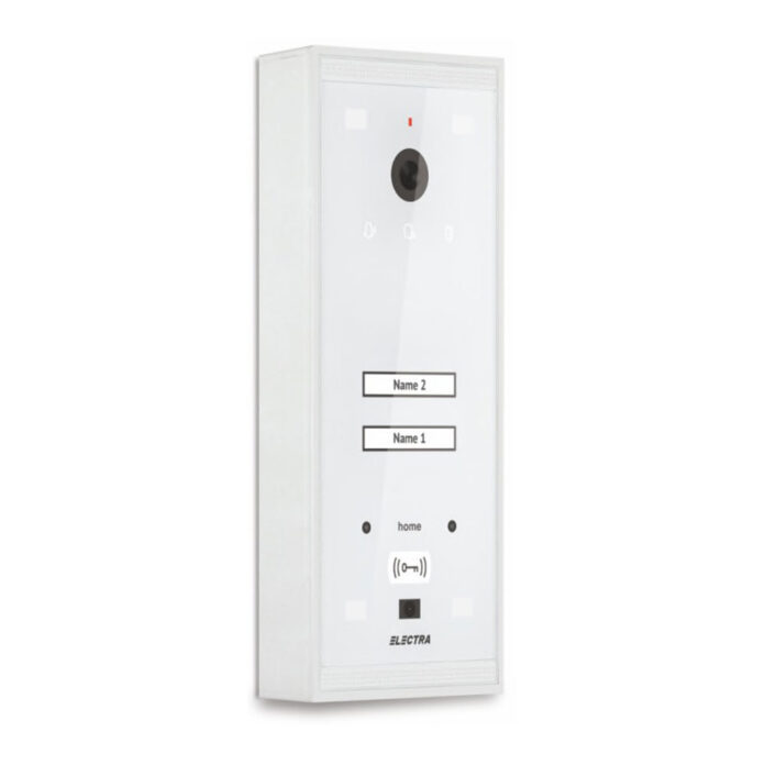 Videointerfon de exterior Electra VPM.02F03.ELWH4, RFID, 2 familii, incastrat, 4 fire Videointerfon de exterior Electra VPM.02F03.ELWH4, RFID, 2 familii, incastrat, 4 fire