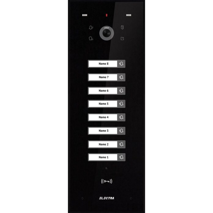 Videointerfon de exterior Electra VPU.08F03.ELBTL, 8 familii, 800 LTV, RFID, incastrat, negru Videointerfon de exterior Electra VPU.08F03.ELBTL, 8 familii, 800 LTV, RFID, incastrat, negru