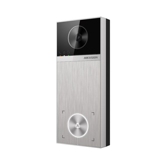 Videointerfon de exterior IP WiFi 6 Hikvision DS-KV6114-MWBE1, 1 familie, 2 incuietori, Mifare 13.56 MHz, aparent, 4 MP, IR 3 m, microfon si difuzor, slot card, functii smart, PoE, vizualizare de pe telefon, argintiu Videointerfon de exterior IP WiFi 6 Hikvision DS-KV6114-MWBE1, 1 familie, 2 incuietori, Mifare 13.56 MHz, aparent, 4 MP, IR 3 m, microfon si difuzor, slot card, functii smart, PoE, vizualizare de pe telefon, argintiu