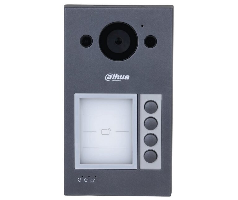 Videointerfon wireless IP, Wi-Fi Dahua VTO3311Q-WP, pana la 4 familii, camera 2MP, PoE, slot microSD, IP65, IK08