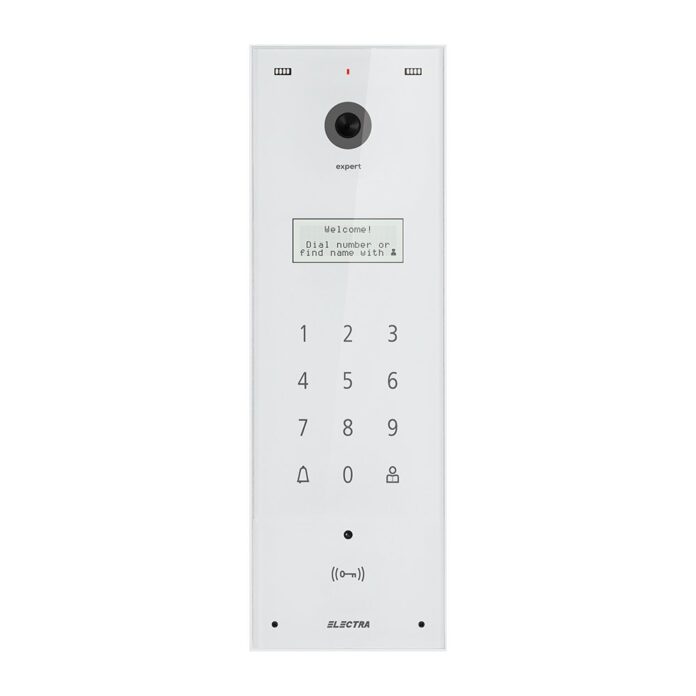 Videointerfon de exterior Electra Expert VPE.0BS03.ELWTL, 800 TVL, 255 apartamente, tastatura touch iluminata, acces prin card RFID, aparent Videointerfon de exterior Electra Expert VPE.0BS03.ELWTL, 800 TVL, 255 apartamente, tastatura touch iluminata, acces prin card RFID, aparent