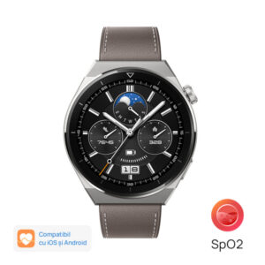 Smartwatch Huawei Watch GT 3 Pro, Titanium Case, Gray Leather Strap Smartwatch Huawei Watch GT 3 Pro, Titanium Case, Gray Leather Strap