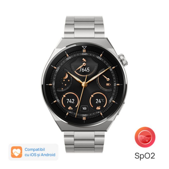 Smartwatch Huawei Watch GT 3 Pro, Titanium Case, Light Titanium Strap Smartwatch Huawei Watch GT 3 Pro, Titanium Case, Light Titanium Strap