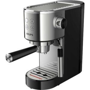 Espressor manual Krups Virtuoso XP442C11, 1400 W, 15 bari, rezervor apa 1 L, tehnologie Thermoblock, prire automata, argintiu & negru Espressor manual Krups Virtuoso XP442C11, 1400 W, 15 bari, rezervor apa 1 L, tehnologie Thermoblock, prire automata, argintiu & negru