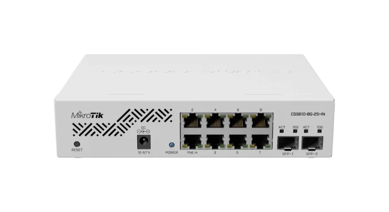 Switch Mikrotik CSS610-8G-2S+IN  cu management  cu PoE  8x1000Mbps + 2xSFP
