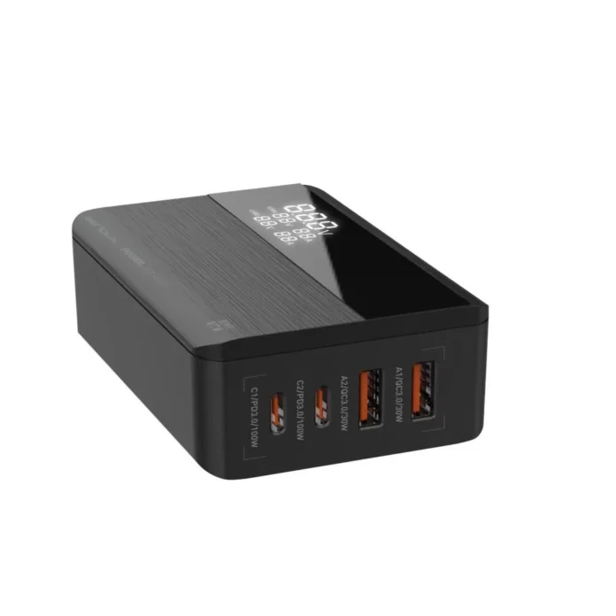 Incarcator retea Serioux QC100WGAN  100W  GaN  2x USB-C  2x USB-A  Black