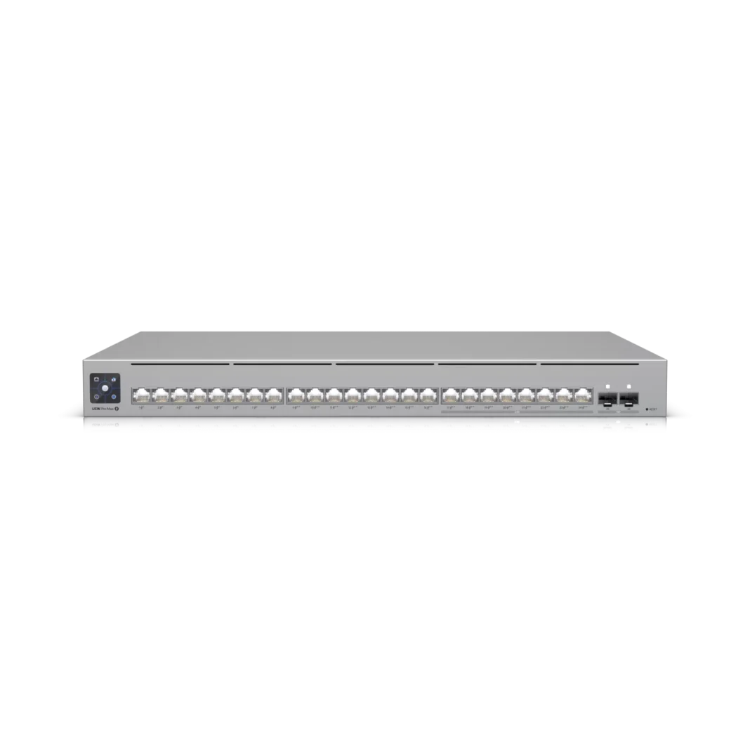 Switch Ubiquiti USW-Pro-Max-24 cu management fara PoE 16x1000Mbps RJ45 + 8x2500Mbps RJ45 + 2xSFP+ Switch Ubiquiti USW-Pro-Max-24 cu management fara PoE 16x1000Mbps RJ45 + 8x2500Mbps RJ45 + 2xSFP+