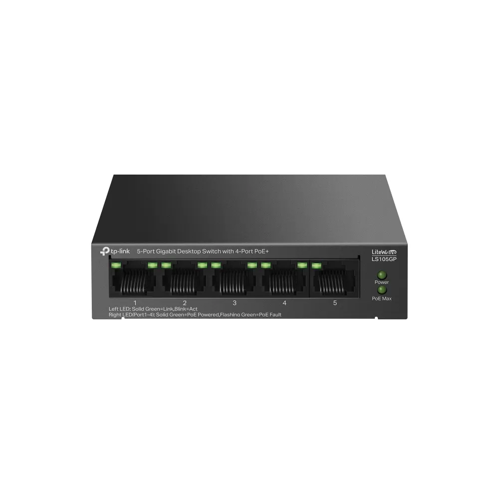 Switch TP-Link LS105GP fara management cu PoE 5x1000Mbps (4xPoE+) Switch TP-Link LS105GP fara management cu PoE 5x1000Mbps (4xPoE+)