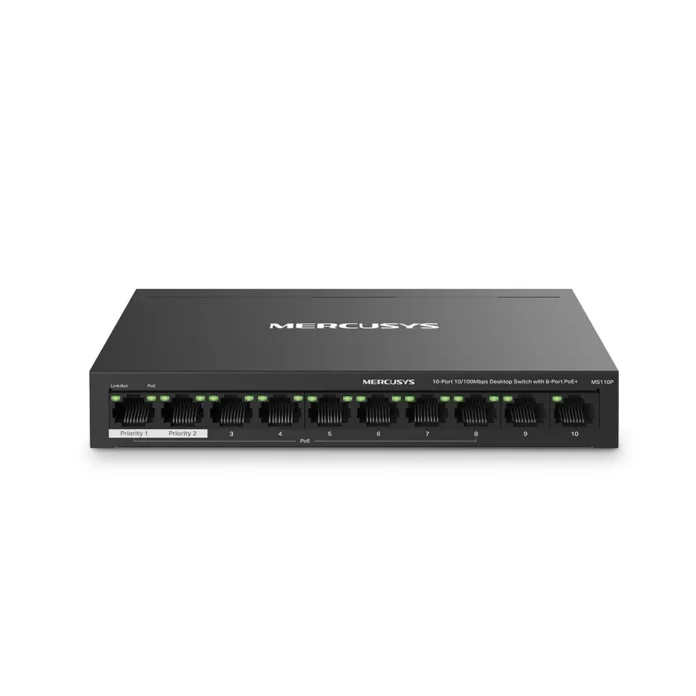 Switch Mercusys MS110P fara management cu PoE 10x100Mbps (8xPoE+) Switch Mercusys MS110P fara management cu PoE 10x100Mbps (8xPoE+)