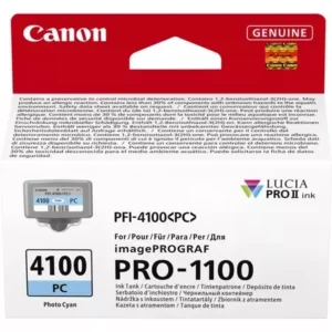 Cartus Inkjet Canon PFI-4100PC Photo Cyan Cartus Inkjet Canon PFI-4100PC Photo Cyan