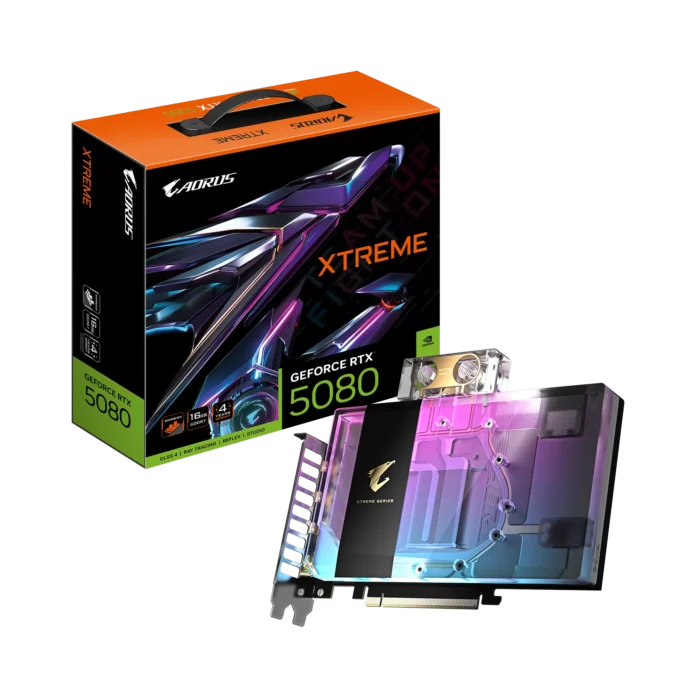 Placa Video Gigabyte AORUS GeForce RTX 5080 XTREME WATERFORCE WB 16G 16GB GDDR7 256 biti Placa Video Gigabyte AORUS GeForce RTX 5080 XTREME WATERFORCE WB 16G 16GB GDDR7 256 biti