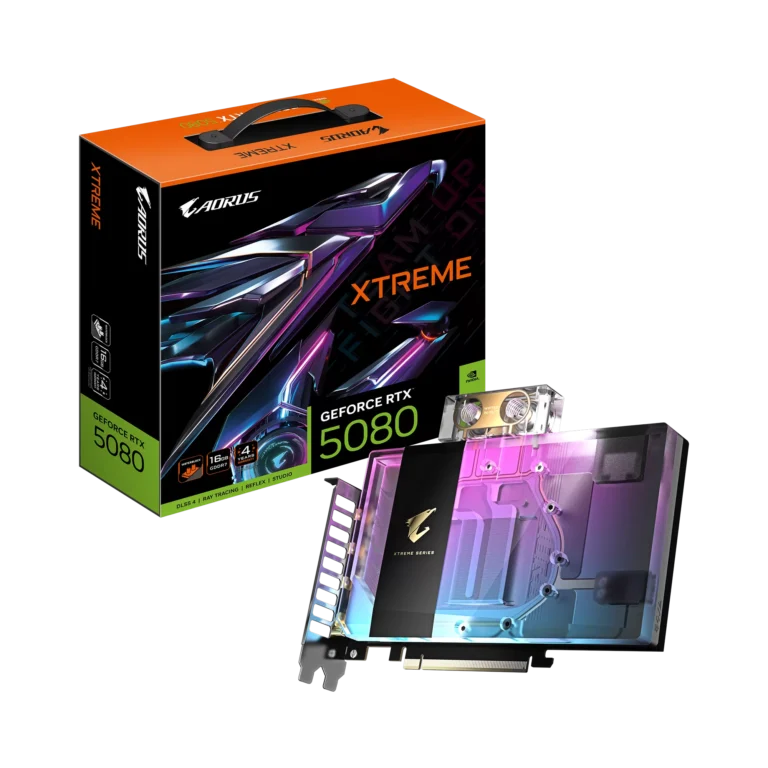 Placa Video Gigabyte AORUS GeForce RTX 5080 XTREME WATERFORCE WB 16G  16GB GDDR7  256 biti