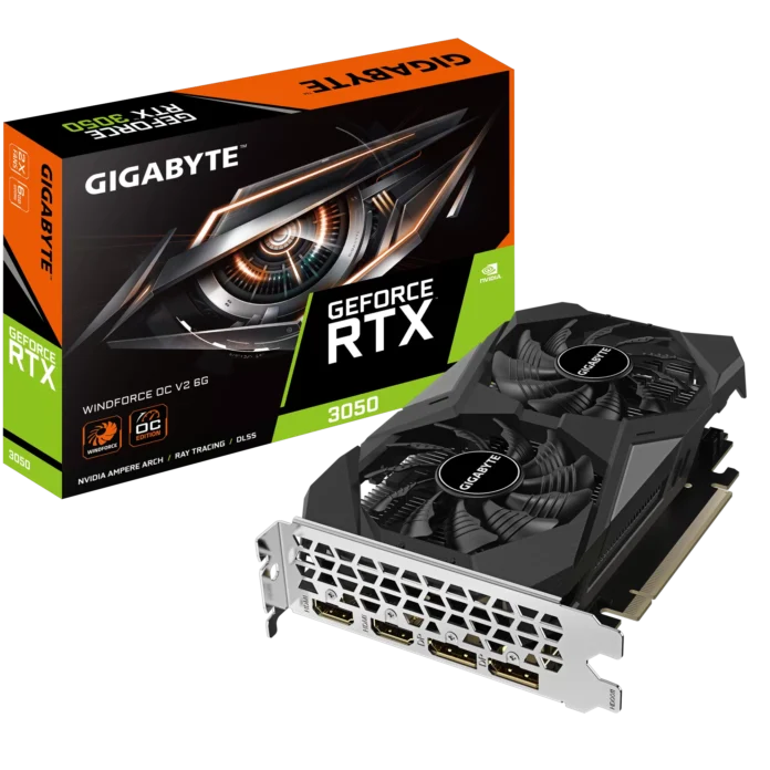Placa Video Gigabyte GeForce RTX 3050 WINDFORCE OC V2 6G 6GB GDDR6 96 biti Placa Video Gigabyte GeForce RTX 3050 WINDFORCE OC V2 6G 6GB GDDR6 96 biti