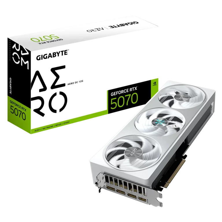Placa Video Gigabyte GeForce RTX 5070 AERO OC 12G  12GB GDDR7  192 biti