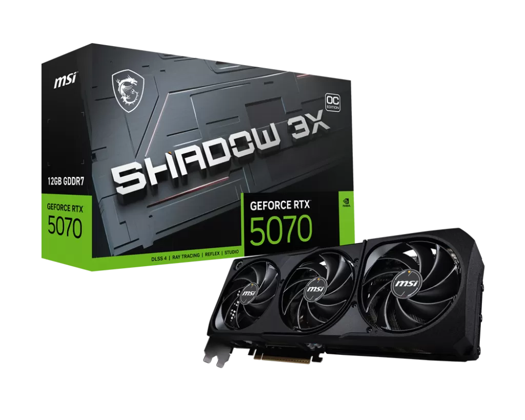 Placa Video MSI GeForce RTX 5070 12G SHADOW 3X OC 12GB GDDR7 192 biti Placa Video MSI GeForce RTX 5070 12G SHADOW 3X OC 12GB GDDR7 192 biti