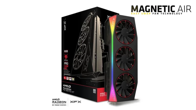 Placa Video XFX Mercury Radeon RX 9070XT OC Magnetic Air Edition with RGB  16GB GDDR6  256 biti