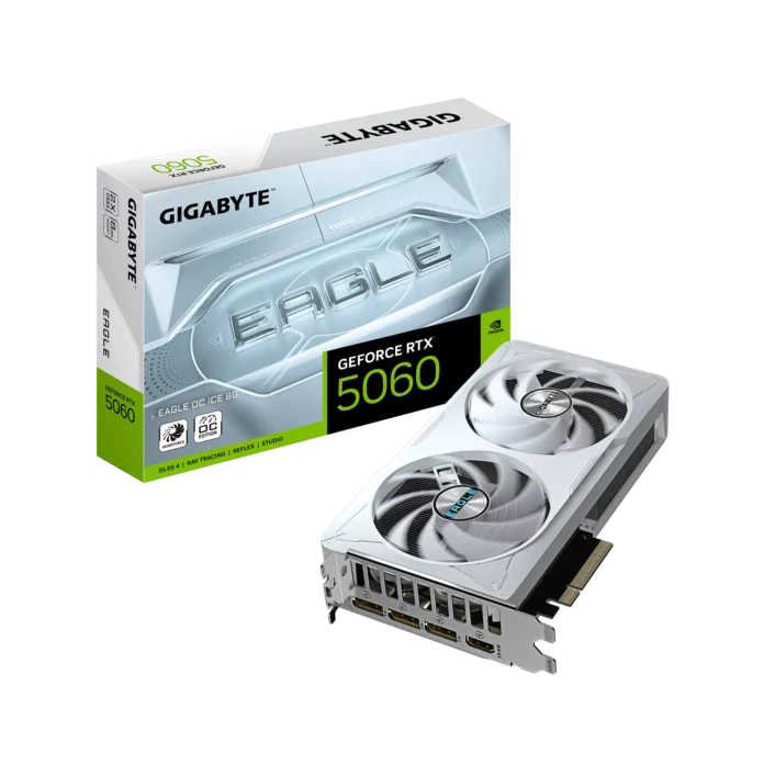 Placa Video Gigabyte GeForce RTX 5060 EAGLE OC ICE 8G 8GB GDDR7 128 biti Placa Video Gigabyte GeForce RTX 5060 EAGLE OC ICE 8G 8GB GDDR7 128 biti
