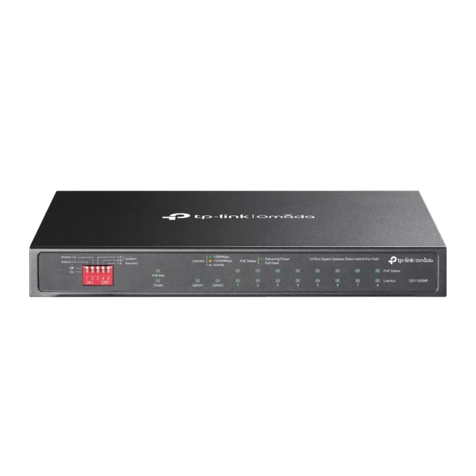Switch TP-Link Omada DS110GMP fara management cu PoE 9x1000Mbps (8xPoE+) + 1xSFP/RJ45 Combo Switch TP-Link Omada DS110GMP fara management cu PoE 9x1000Mbps (8xPoE+) + 1xSFP/RJ45 Combo