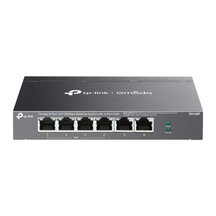 Switch TP-Link Omada DS106P fara management cu PoE 6x100Mbps (4xPoE+) Switch TP-Link Omada DS106P fara management cu PoE 6x100Mbps (4xPoE+)