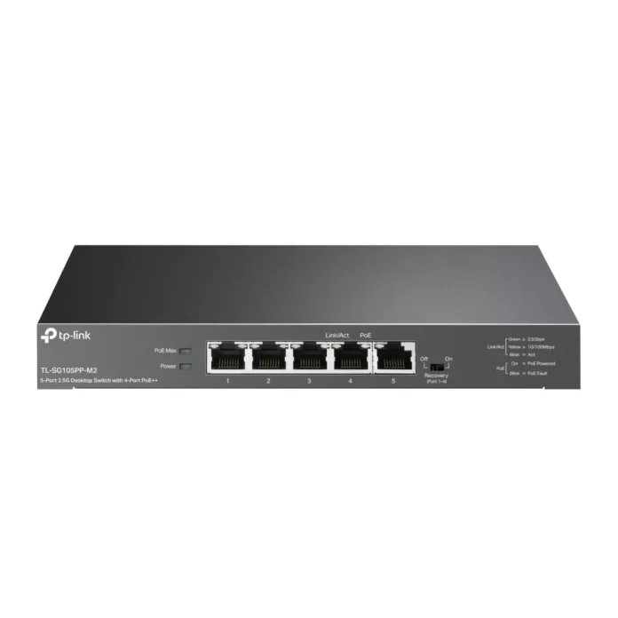 Switch TP-Link SG105PP-M2  fara management  cu PoE  5x2500Mbps (4xPoE+)
