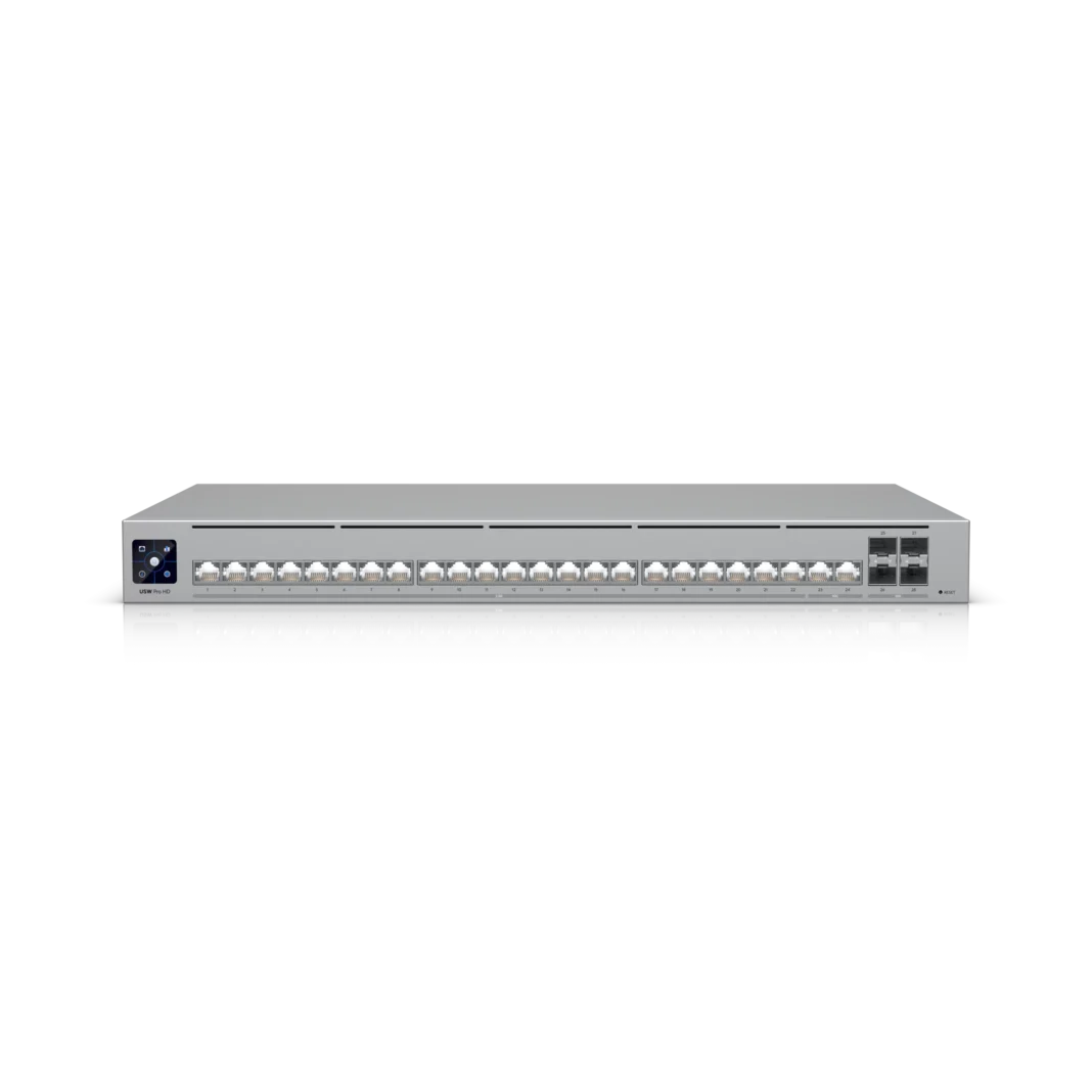 Switch Ubiquiti USW-PRO-HD-24 cu management fara PoE 22x2500Mbps + 2x10000Mbps + 4xSFP+ Switch Ubiquiti USW-PRO-HD-24 cu management fara PoE 22x2500Mbps + 2x10000Mbps + 4xSFP+