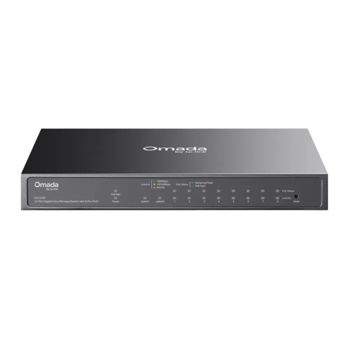 Switch TP-Link Omada ES210GP cu management cu PoE 9x1000Mbps (8xPoE+) + 1xSFP/RJ45 Combo Switch TP-Link Omada ES210GP cu management cu PoE 9x1000Mbps (8xPoE+) + 1xSFP/RJ45 Combo
