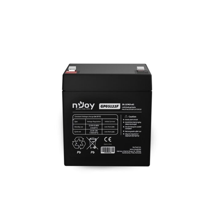 Acumulator AGM nJoy GP05122F, 12V, 20.12W / celula, 5 Ah Acumulator AGM nJoy GP05122F, 12V, 20.12W / celula, 5 Ah
