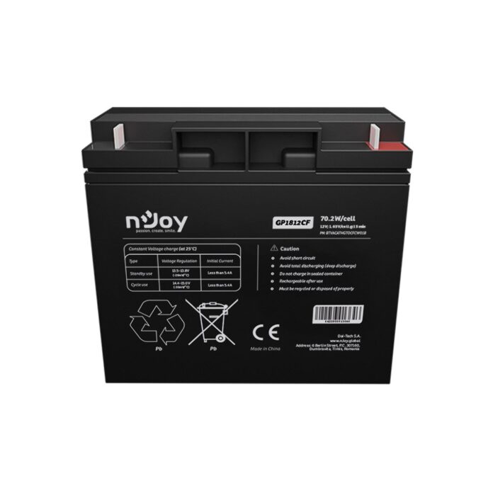 Acumulator AGM nJoy GP1812CF, 12V, 70.2W / celula, 18 Ah Acumulator AGM nJoy GP1812CF, 12V, 70.2W / celula, 18 Ah