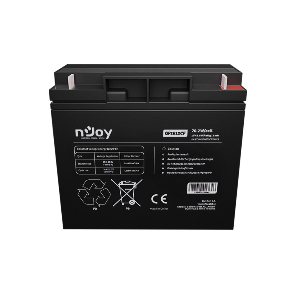 Acumulator AGM nJoy GP1812CF, 12V, 70.2W / celula, 18 Ah Acumulator AGM nJoy GP1812CF, 12V, 70.2W / celula, 18 Ah