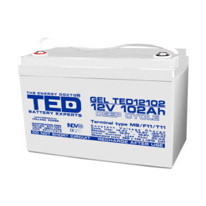 Acumulator AGM TED Deep Cycle TED003492, 12 V, 102 Ah, M8 Acumulator AGM TED Deep Cycle TED003492, 12 V, 102 Ah, M8