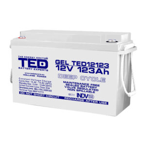 Acumulator AGM VRLA TED DEEP CYCLE TED003508, 12 V, 123 A, M8 Acumulator AGM VRLA TED DEEP CYCLE TED003508, 12 V, 123 A, M8
