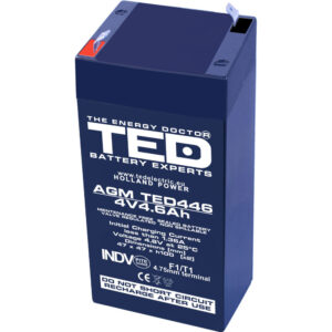 Acumulator AGM VRLA TED TED002853, 4 V, 4.6 A Acumulator AGM VRLA TED TED002853, 4 V, 4.6 A