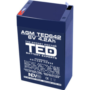 Acumulator AGM VRLA TED TED002914, 6 V, 4.2 A Acumulator AGM VRLA TED TED002914, 6 V, 4.2 A