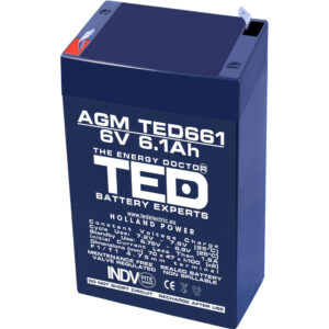 Acumulator AGM VRLA TED TED002938, 6 V, 6.1 A Acumulator AGM VRLA TED TED002938, 6 V, 6.1 A