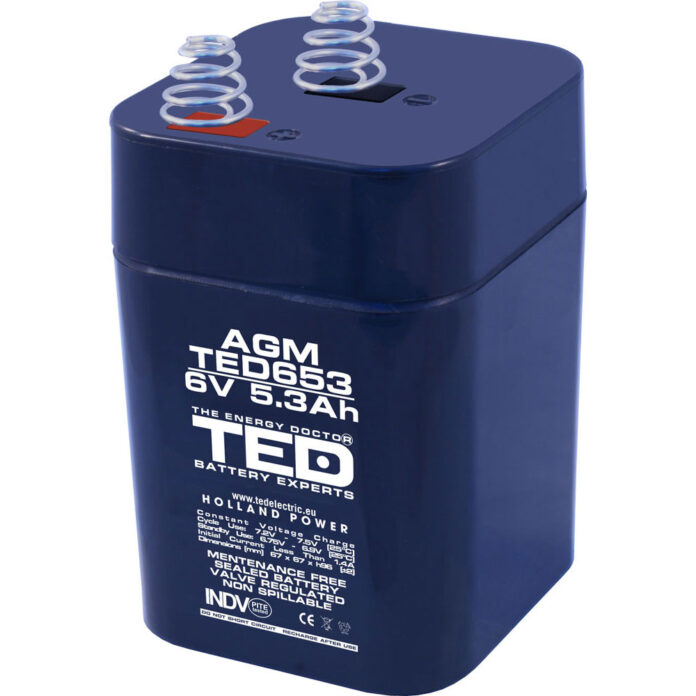 Acumulator AGM VRLA TED TED002952, 6 V, 5.3 A Acumulator AGM VRLA TED TED002952, 6 V, 5.3 A
