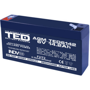 Acumulator AGM VRLA TED TED003034, 6 V, 14.2 A Acumulator AGM VRLA TED TED003034, 6 V, 14.2 A