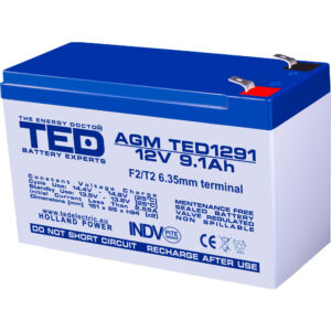 Acumulator AGM VRLA TED TED003263, 12 V, 9.1 A Acumulator AGM VRLA TED TED003263, 12 V, 9.1 A