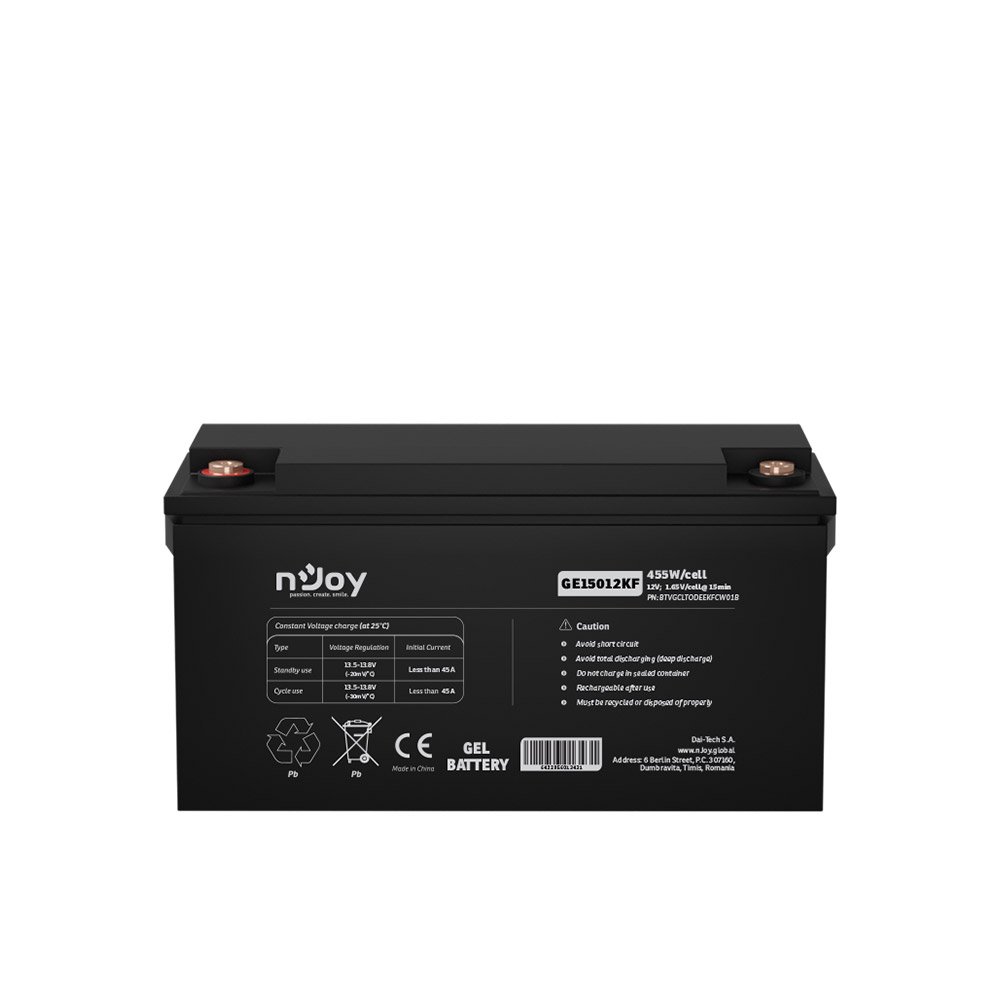 Acumulator GEL Deepcycle nJoy GE15012KF, 12V, 455W / celula, 150 Ah Acumulator GEL Deepcycle nJoy GE15012KF, 12V, 455W / celula, 150 Ah