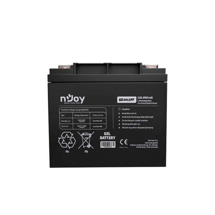 Acumulator GEL Deepcycle nJoy GE4012FF, 12V, 126W / celula, 40 Ah Acumulator GEL Deepcycle nJoy GE4012FF, 12V, 126W / celula, 40 Ah