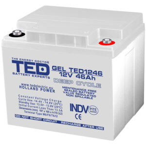 Acumulator GEL TED Deep Cycle TED003454, 12 V, 46 A Acumulator GEL TED Deep Cycle TED003454, 12 V, 46 A