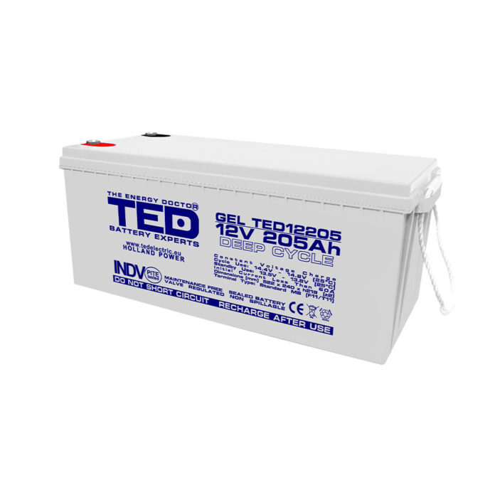 Acumulator GEL TED DEEP CYCLE TED003522, 12 V, 205 A Acumulator GEL TED DEEP CYCLE TED003522, 12 V, 205 A