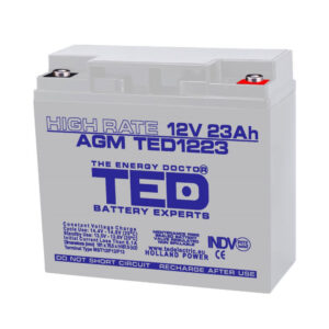 Acumulator TED AGM VRLA TED003362, 23 Ah, 12 V, M5 Acumulator TED AGM VRLA TED003362, 23 Ah, 12 V, M5