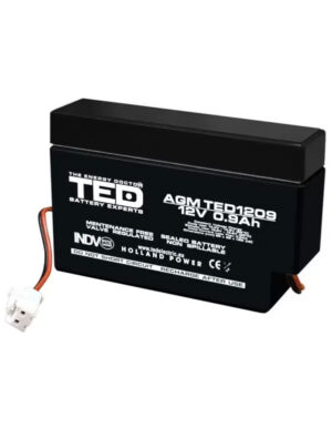 Acumulator TED AGM VRLA TED003058, 12 V, 0.9 A, PI-03 Acumulator TED AGM VRLA TED003058, 12 V, 0.9 A, PI-03