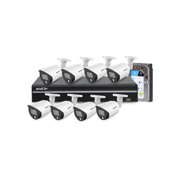 Sistem supraveghere IP exterior Acvil Full Color ACV-FC-M8EXT30-4M-A-IP, 8 camere, 4 MP, lumina alba 30 m, 2.8 mm, slot card, microfon + HDD 1 TB Sistem supraveghere IP exterior Acvil Full Color ACV-FC-M8EXT30-4M-A-IP, 8 camere, 4 MP, lumina alba 30 m, 2.8 mm, slot card, microfon + HDD 1 TB