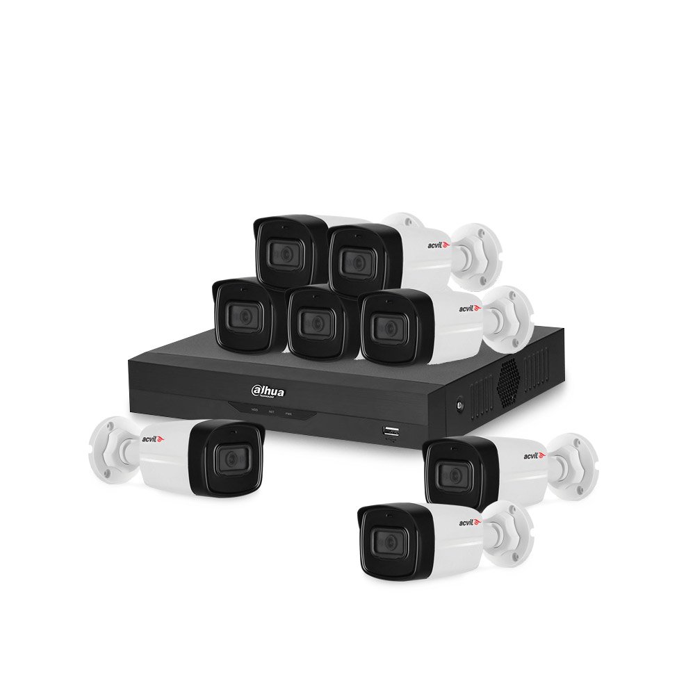 Sistem supraveghere exterior basic Acvil B8EXTIR80-2MP-M, 8 camere, 2MP, IR 80m, 3.6 mm, microfon Sistem supraveghere exterior basic Acvil B8EXTIR80-2MP-M, 8 camere, 2MP, IR 80m, 3.6 mm, microfon