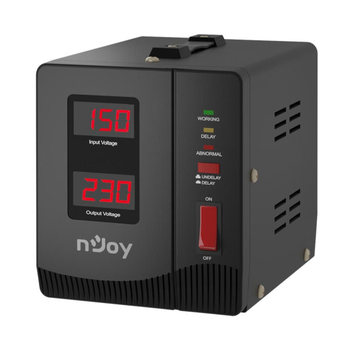 Stabilizator de tensiune cu 1 priza nJoy Alvis 1000 AVRL-10001AL-CS01B, 1000 VA / 600 W Stabilizator de tensiune cu 1 priza nJoy Alvis 1000 AVRL-10001AL-CS01B, 1000 VA / 600 W