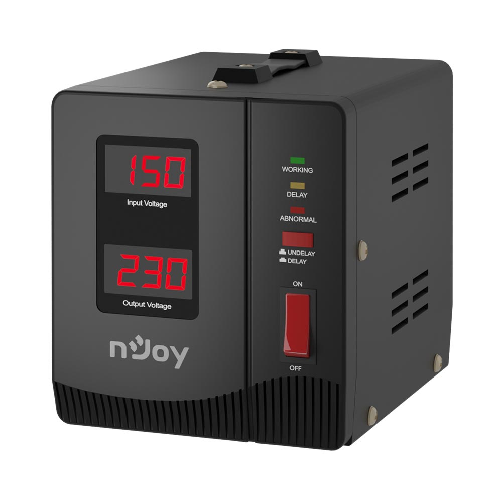 Stabilizator de tensiune cu 1 priza nJoy Alvis 1000 AVRL-10001AL-CS01B, 1000 VA / 600 W Stabilizator de tensiune cu 1 priza nJoy Alvis 1000 AVRL-10001AL-CS01B, 1000 VA / 600 W